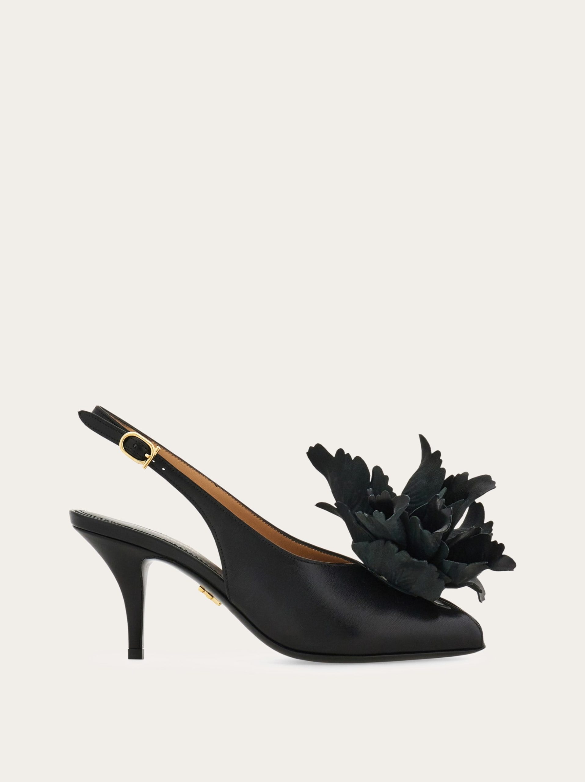 Ferragamo Flower embellished slingback - Image 1